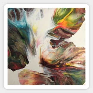 Precision Fall Colors Fluid Art Painting Sticker